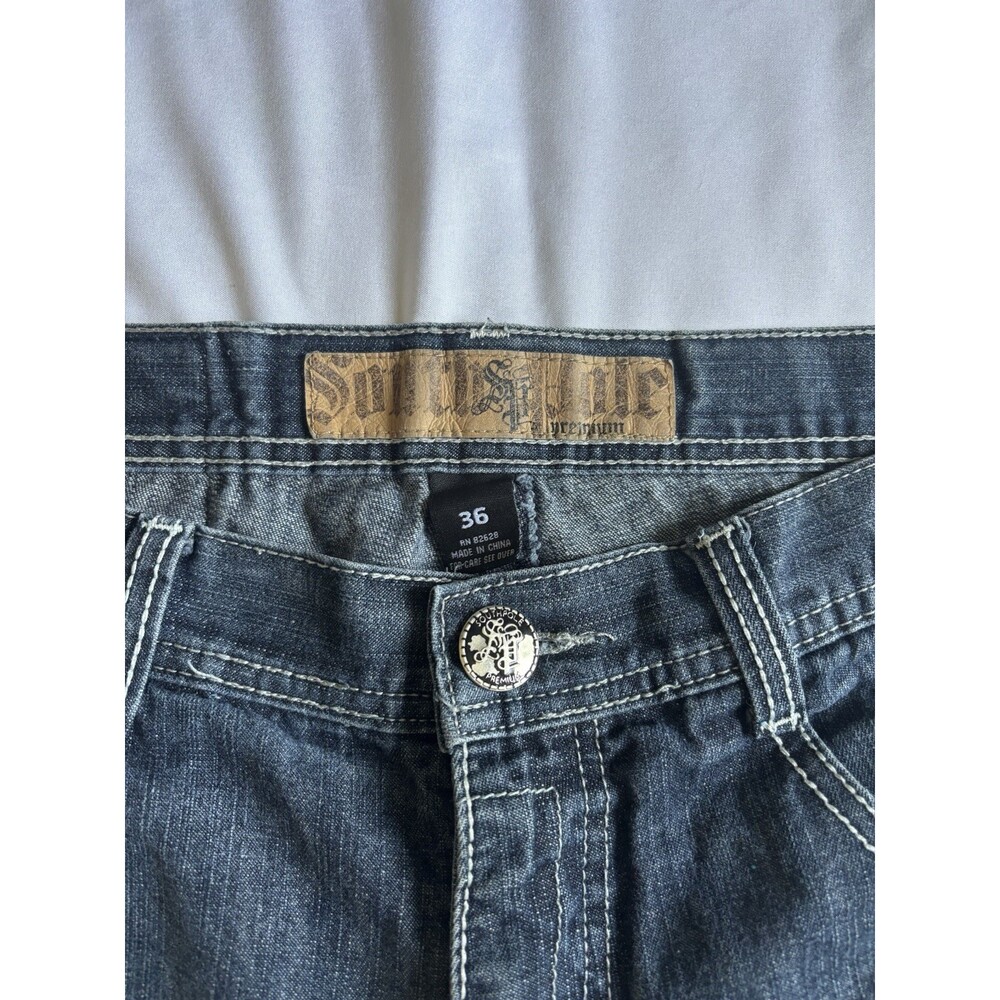Southpole premium vintage loose fit embroidery jeans y2k style Size 36 - Picture 3 of 15